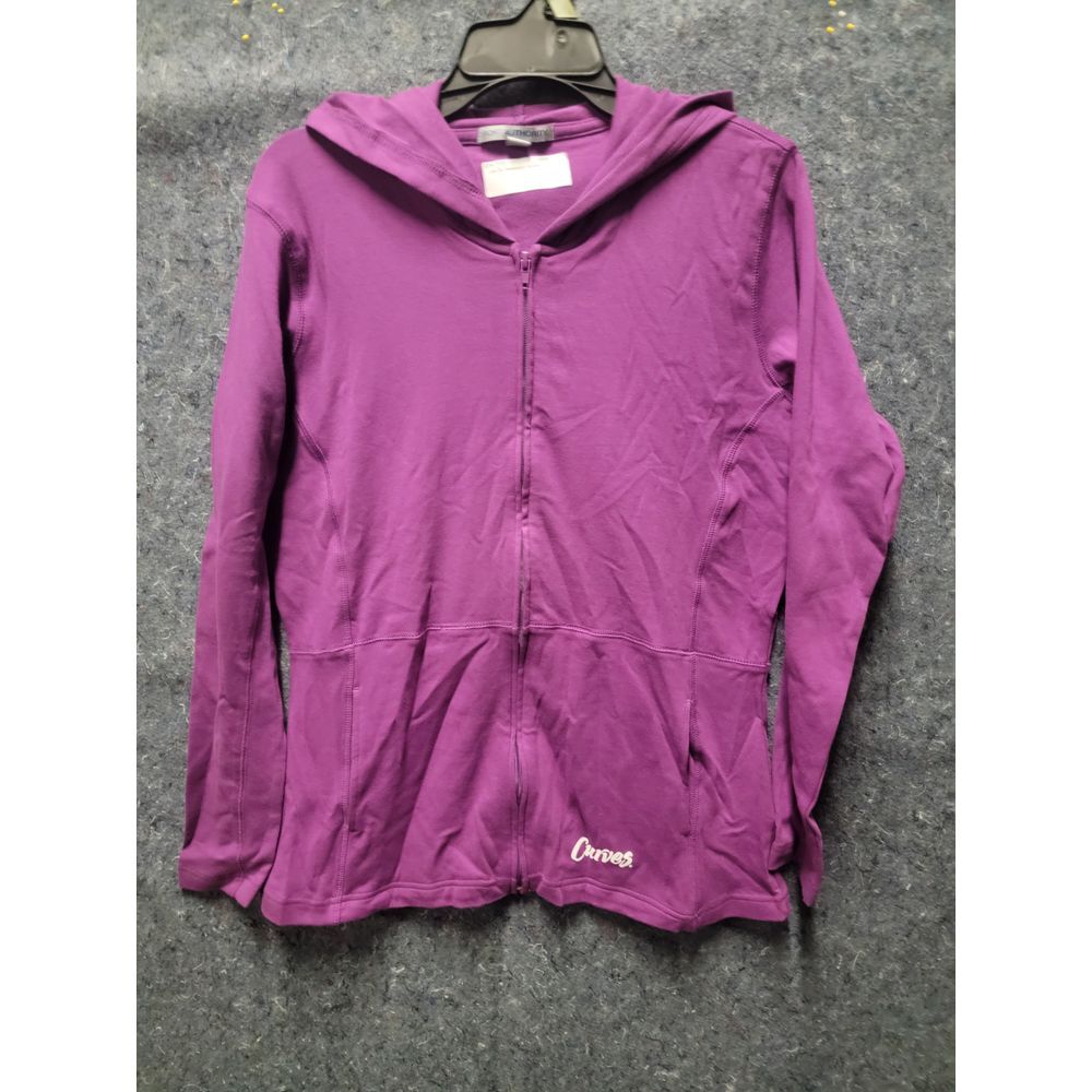 Lab Zip-Up Sweatshirt Light Weight Purple Jacket with Hood Size L